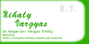 mihaly vargyas business card